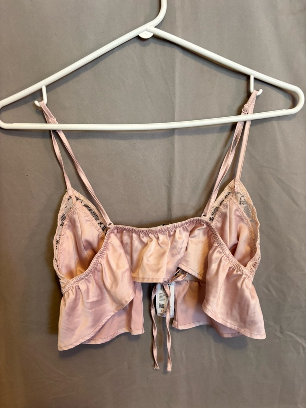 Garage Satin Lace-Trim Bralette in Light Pink - Picture 6 of 6